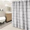 DUFU Tenda da Doccia Impermeabile 180 x 200 cm Lavabile Tenda Vasca da Bagno in Poliestere Traslucido con 12 Ganci, Bianca