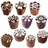 Royal Kraft Henna Legno Stampa Elegante Piccolo Tondo Floreale Disegno Blocco Timbri (Set di 10)
