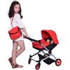 The New York Doll Collection Moderno gemello Bambola Deluxe Bambino boo Passeggino Rosso Tessuto trapuntato - Regolabile Altezza - 0 Borsa per pannolini - Extra alto