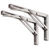 YUMORE Staffe Pieghevoli per Mensole 300mm,YUMORE Reggimensola Pieghevole Inox Supporti per Mensole Pesanti Tavolo da Parete Salvaspazio fai-da-te Staffe Triangolari, Carico Massimo 150kg, [2 Pezzi]