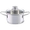 Fissler Pentolina in acciaio inox 1L, 14 cm, mini pentola con coperchio in vetro, adatta per fornelli a induzione, colore: argento