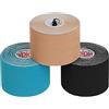 ALPIDEX Nastro Kinesiologico Tanti Colori 1/3/ 6/12 Rotoli 5 m x 5,0 cm E-Book Esempi Applicazione Tape Kinesiologico Muscolare Cerotto, Colore:misto, Quantità:3 rotolo