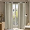 Deconovo Tende Soggiorno Oscuranti 140x260 CM 2 Pezzi, Tende Termiche Isolanti Moderne per Finestre Interni, con Passanti, Beige Chiaro