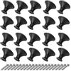PUERHUACI Pomoli per Mobili,Pomelli Armadio 20 Pezzi Rotondi Pomoli Tondo Pomelli Mobili Con Viti Neri Porta Pomoli Credenza Tondo Credenza Pomoli Nero Pomolo Porta Mobile