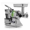 Abbinato Tritacarne - Grattugia. Bocca 70 ø - Produzione Tritacarne 200 Kg./h - Gruppo macinazione INOX - Voltaggio TRIFASE - SENZA Inversione di marcia - Rullo in acciaio inox