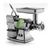 Abbinato Tritacarne - Grattugia. Bocca 82 ø - Produzione Tritacarne 300 Kg./h - Gruppo macinazione INOX - Voltaggio MONOFASE - SENZA Inversione di marcia - Rullo in acciaio inox