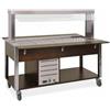 Carrello buffet caldo secco + bagnomaria con Parafiato fisso - lampade a LED - Capacità 3 GN 1/1 - Color Rovere - Alimentazione 380V