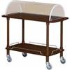 Carrello in legno per dolci con cupola in plexiglass. Dim.cm. 110x55x107H - Wengè