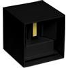 Wisdom Applique Led cubo da parete 20W Doppia emissione Nero IP65 Bianco freddo 6000K Wisdom