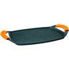 IBILI, Grill piastra basic in pietra, 36 x 23 cm, alluminio fuso, stile pietra antiaderente, adatta per l'induzione.