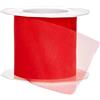 PRÄSENT C.E. PATTBERG SHEER Nastro organza color rosso, nastro chiffon per pacchi regalo, lungh. 25 m, largh. 72 mm, nastro largo per incartare regali, decorare, bricolage, nastri decorativi tessuto