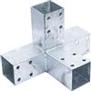 Connex Connettore per pali doppio - 305 x 185 mm - 70° - cromato - zincato a caldo - 4 manicotti - 1 pezzo/angolo palo/connettore per travi / HV4249