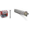 Fischer Tasselli In Acciaio Ta M 8 Con Vite Testa Esagonale, Diametro Tassello 10 Mm, 8 Pz & D-Sdx Punta Trapano 10 Mm Cilindrica A Quattro Taglienti, Per Muro Calcestruzzo E Pietra