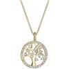 Elli Collana con Pendente con Cristallo da Donna, in Argento 925, Oro, Misura 45