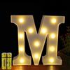 Honphier® - Lettere dell'alfabeto luminose con luci a LED, decorative, a batteria, per ricevimenti, feste, matrimoni, casa o bar (M)