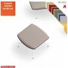 Elleci Office ONDA Pouf con base a 4 gambe verniciato bianco rivestimenti ecopelle GAZEBO Class 1 IM