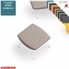 Elleci Office ONDA Pouf con base a 4 gambe verniciato bianco rivestimenti ecopelle SECRET class 1 IM