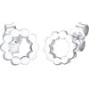 Elli Orecchini da donna con cerchio geo minimal, in argento sterling 925, Sfaccettatura, Senza gemme