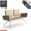 Elleci Office Monet Divano 2 posti base a 4 gambe coniche cromo rivestimento tessuto MADRID class 1IM