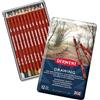 Derwent Drawing Set di 12 Matite Colorate per Disegno e Scrittura, Ideali per Illustrazioni e Dettagli, Astuccio in Metallo Incluso, Qualità Professionale
