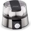 Cloer 6070 - Cuociuova elettronico in acciaio INOX, Nero, Argento