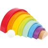 small foot Elementi da Costruzione in Legno Arcobaleno Grande, in Legno, Gioco ad Incastro per la motricità, dai 12 Mesi