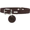 HUNTER AALBORG - Collare per cani in pelle, semplice, resistente, confortevole, 42 (S), marrone scuro