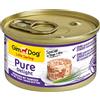 GimDog Pure Delight Pollo con tonno, Snack per cani ricco di proteine con carne tenera in gustosa gelatina, 12 scatolette, 12 x 85 g