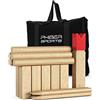 PHIBER-SPORTS Kubb - Scacchi vichingo in legno di alta qualità - con pratica borsa per il trasporto - Gioco per esterni - Gioco in legno per bambini e adulti