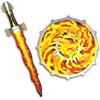 Liontouch - Set Spada e Scudo Fantasy con Fiamme | età 3-8 Anni | Giocattolo per Ragazzi Stile Medievale in Gommapiuma | Armi e Accessori Sicuri per Giochi di Ruolo, Travestimenti e Costumi per Bimbi