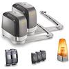 somfy 1241430 - Motorizzazione a Braccio RTS Line Lockyvia per Cancello a Battente, Fornito con 2 Telecomandi Keytis, Fire Orange e Fotocellule, Compatibile con TaHoma