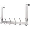 YUMORE Appendiabiti da Porta con 12 Ganci, Appendiabiti sopraporta in Acciaio Inox Ganci Porta Attaccapanni Portasciugamani per Cucina Ufficio Bagno, senza forare, Argento, Porta 4,5 cm