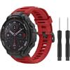 MoKo Cinturino Compatibile con T-Rex/T-Rex Pro Smartwatch, Cinturino Sportivo di Ricambio in Morbido Silicone con Cacciaviti, Rosso