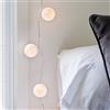 Lights4fun Filo di 10 Palle di Cotone Luminose con LED Bianchi Caldi a Pile per Interni