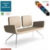 Elleci Office Monet Divano 2 posti base a 4 gambe coniche cromo rivestimenti tessuto ONE class 1 IM