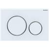 Geberit, Placca di comando Sigma20 115.882.JT.1, per risciacquo a 2 quantità, colore bianco opaco, cromo 115882JT1
