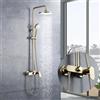 Faucet Colonna doccia dorata, set doccia con miscelatore, soffione doccia e doccetta a mano, colone doccia regolabile in altezza, rubinetto doccia