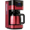 KLARSTEIN Arabica - Macchina per Caffè Americano, con Filtro, 800 Watt, EasyTouch Control, 1,2 L, fino a 12 Tazze, incl. Filtro Permanente, Rosso/Nero
