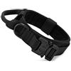 Huntvp Collare Tattico per Cani Regolabile con Maniglia di Comando, Collare Militare in Nylon con Fibbia in Metallo per Cani di Taglia Media e Grande, Addestramento, Alla Caccia, All'aperto, nero-XL
