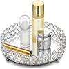 Nuptio Vassoio da Toilette Argento Decorativo: Diametro 25cm Porta Trucco per Specchiera Portagioie Vassoio Specchiato Piatto Multifunzione per Profumo Gioielli Candele e Cosmetici