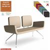 Elleci Office Monet Divano 2 posti base a 4 gambe coniche cromo rivestimenti TESSUTO KING FLEX class 1 IM