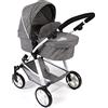 Bayer Chic 2000 568-76 - Passeggino combinato Nele, 2 in 1, per bambole fino a 50 cm, colore: grigio jeans