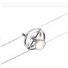 Paulmann CorDuo, punto luce per sistema di cavi per faretti, 94437, Cardan, massima CC 10 Watt, lampade con cavi, estensibile, cromato, opaco, in plastica, GU 5,3, senza lampadine