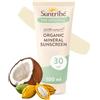 Suntribe Crema Solare Naturale Minerale FPS 30 Suntribe - 100 ml, Tinta, Biologica - 100% Naturale & Sicura per i Coralli, Non-Nano Ossido di Zinco, Resistente all'Acqua - Vincitore Beauty Shortlist Awards