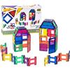 Playmags Set da 48 Pezzi - con Magneti più Potenti, Giocattoli STEM per Bambini, Piastrelle Magnetiche e Blocchi da Costruzione, Robusto, Super Resistente con Piastrelle dai Colori Chiari e Vivaci