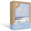Interbaby Asciugamano con cappuccio per neonato LOVE YOU in blu con Set de Spazzola e Pettine - 900 g