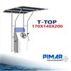 PIMAR BEST-PRICE T-TOP 170x140x200H IN ALLUMINIO LUCIDO EFFETTO ACCIAIO 32MM T-TOP