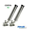 PIMAR COPPIA PORTACANNE ORIENTABILE IN ACCIAIO INOX 316 FISSAGGIO 4 VITI BASE MM.89X55
