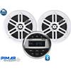 PIMAR RADIO STEREO BARCA MARINO BLUETOOTH-USB KIT CON 2 CASSE 100-WATT ACCESSORI