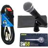 Shure Kit Shure SM58 Microfono Professionale Cardioide per Voce e BULK250LU3 3mt.